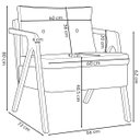 Ver imagem 7 de Kit 2 Poltronas Laura Moderna Corino e Linho Cores Pé Castanho