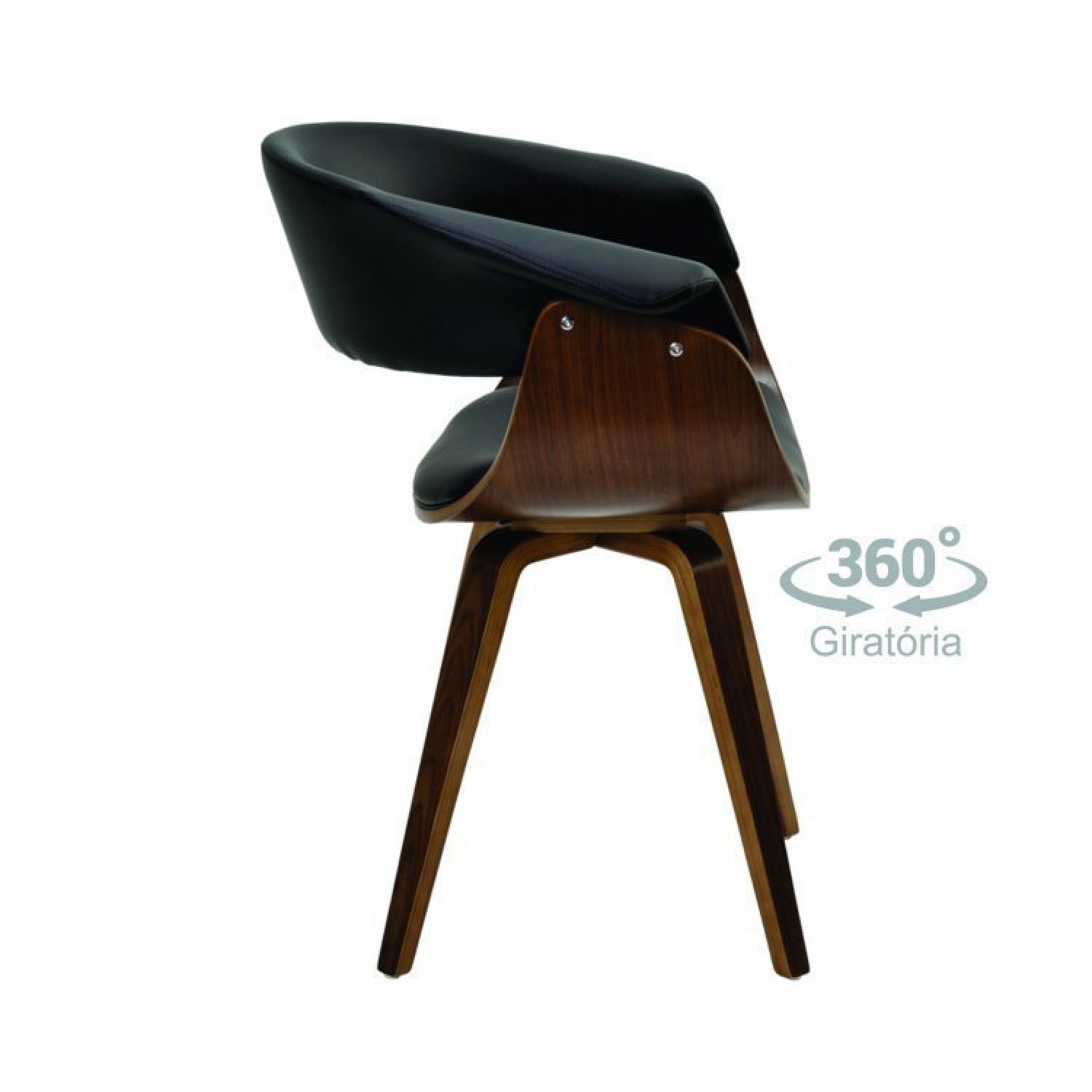 Conjunto Sala de Jantar Mesa Romã G 160x90cm com 4 Cadeiras Betina Giratória Pu - 5