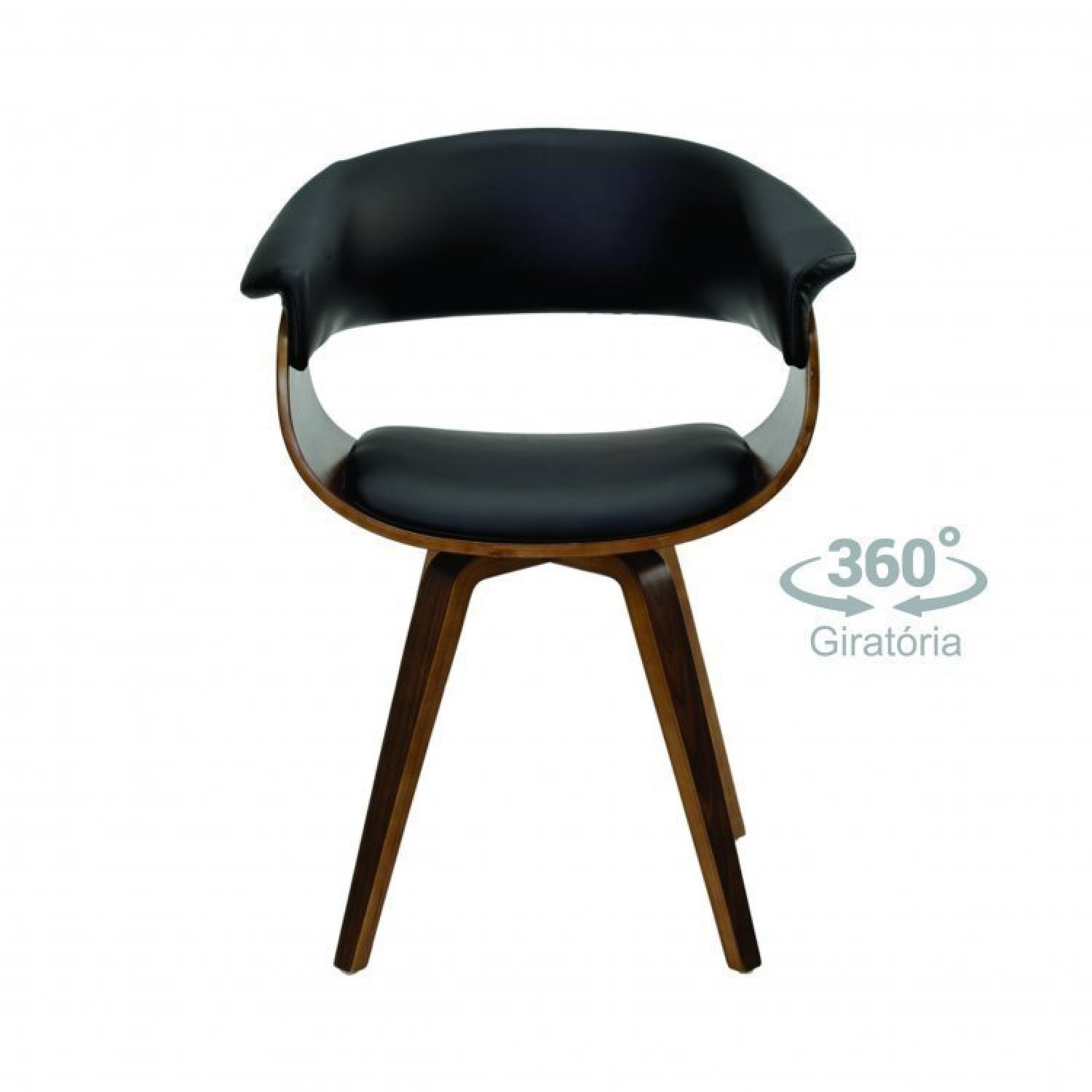 Conjunto Sala de Jantar Mesa Romã G 160x90cm com 4 Cadeiras Betina Giratória Pu - 4
