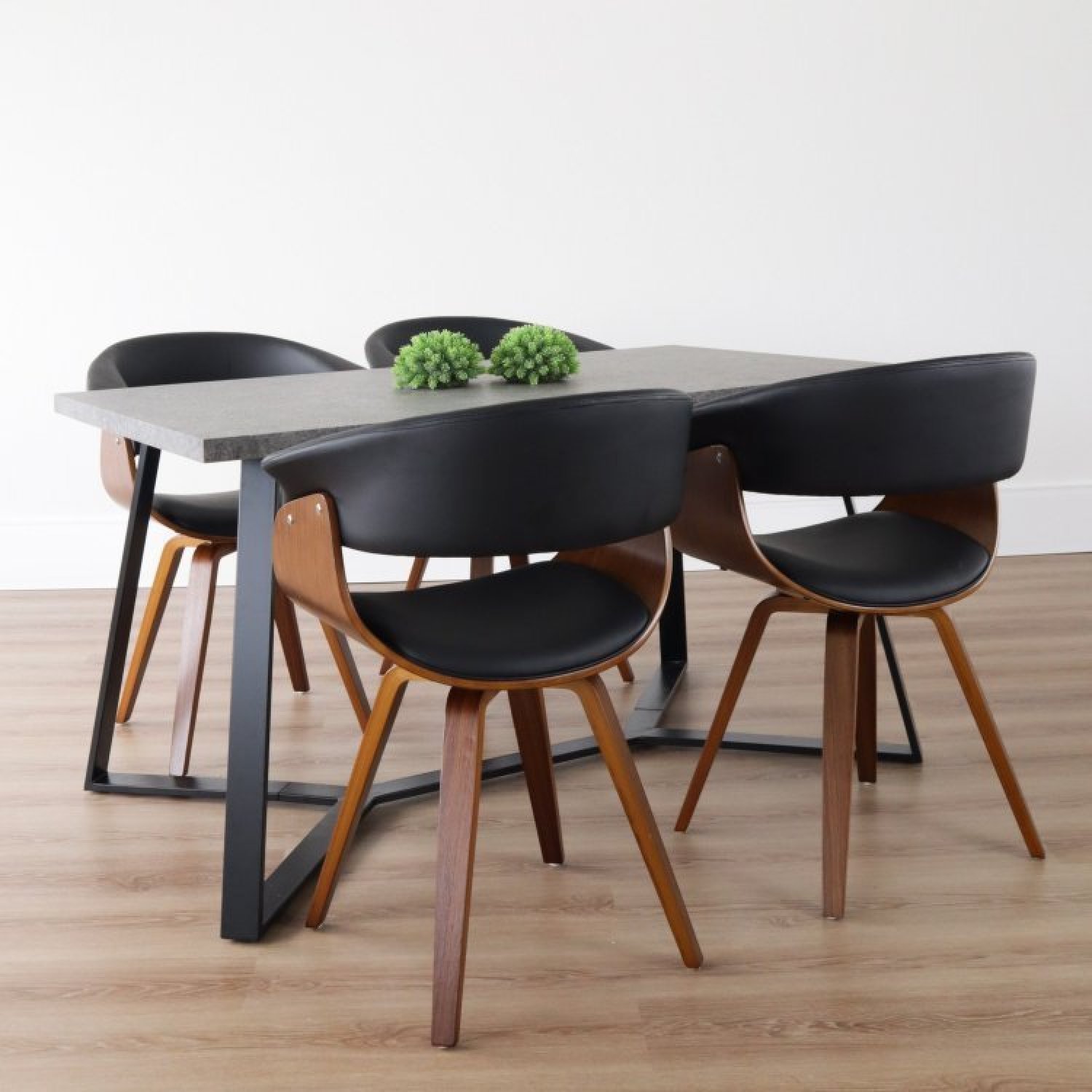 Conjunto Sala de Jantar Mesa Romã G 160x90cm com 4 Cadeiras Betina Giratória Pu - 1