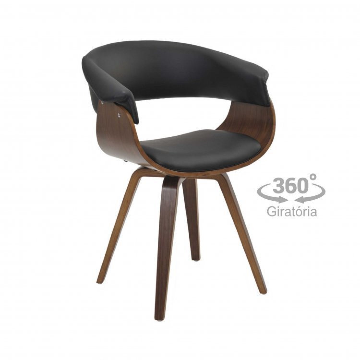 Conjunto Sala de Jantar Mesa Romã G 160x90cm com 4 Cadeiras Betina Giratória Pu - 3