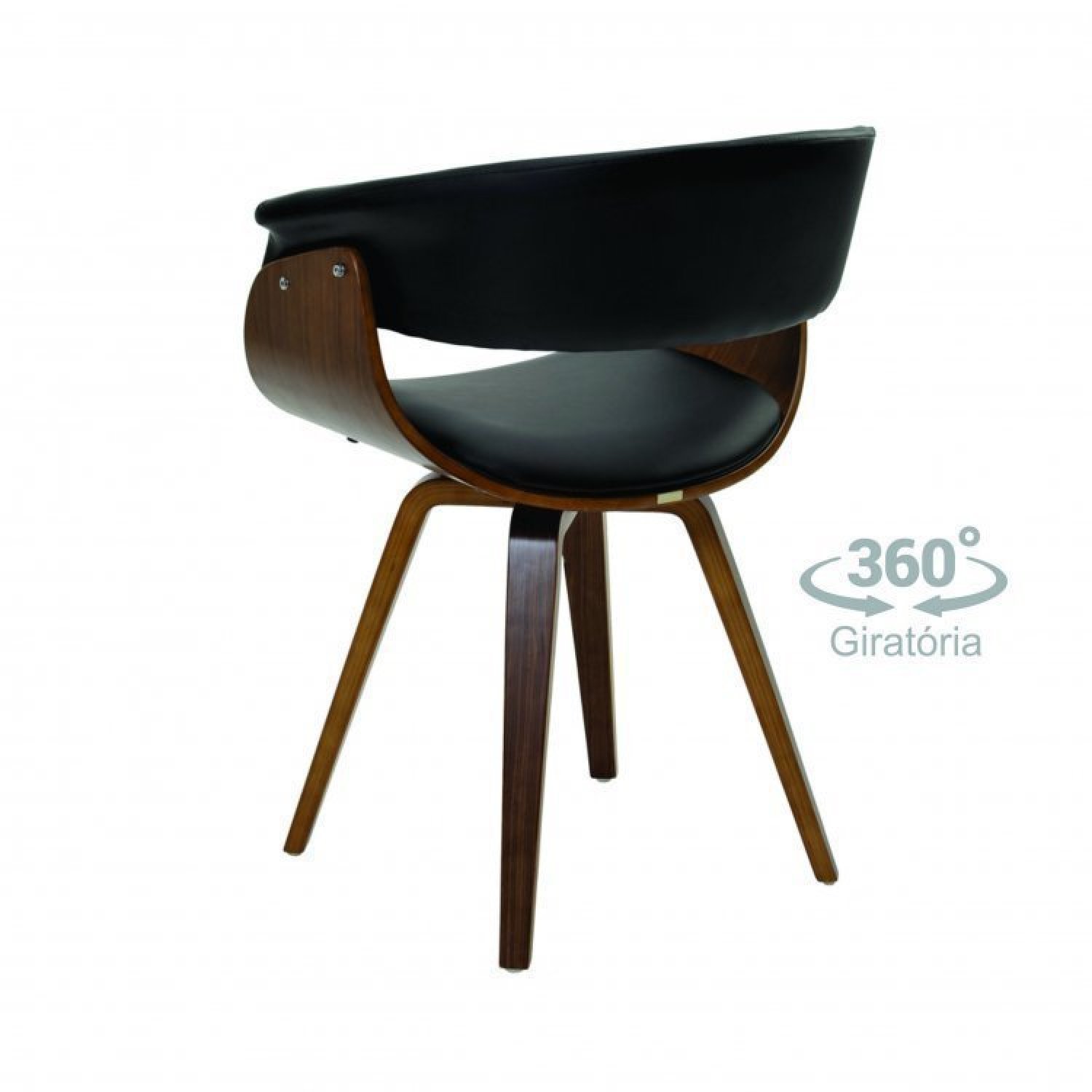 Conjunto Sala de Jantar Mesa Romã G 160x90cm com 4 Cadeiras Betina Giratória Pu - 6