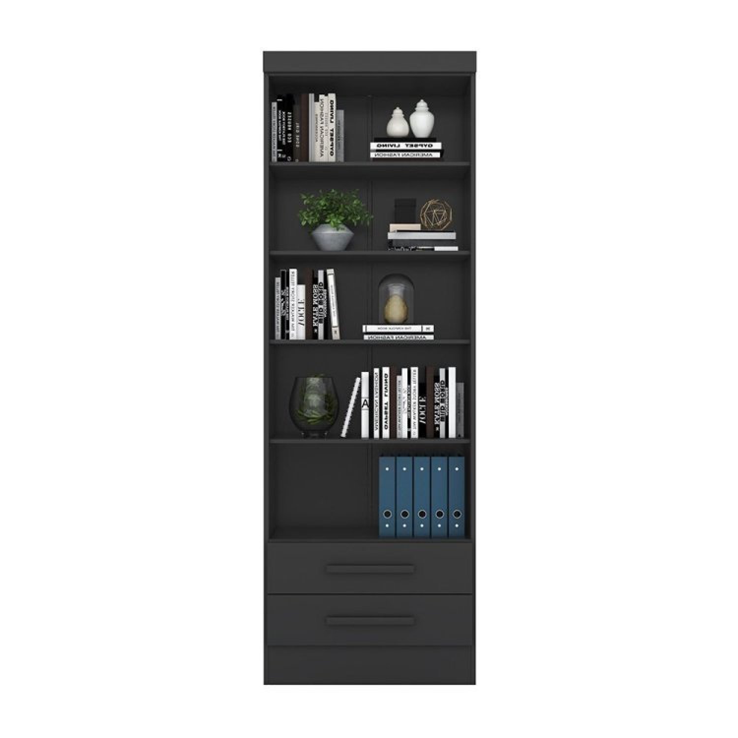 Conjunto Home Office 4 Peças 3 Estante 1 Armário Espresso Móveis - 16