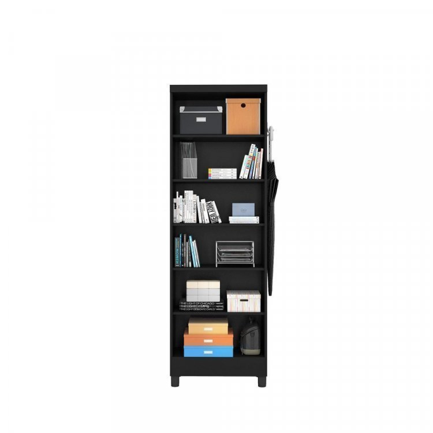 Conjunto Home Office 4 Peças 3 Estante 1 Armário Espresso Móveis - 13
