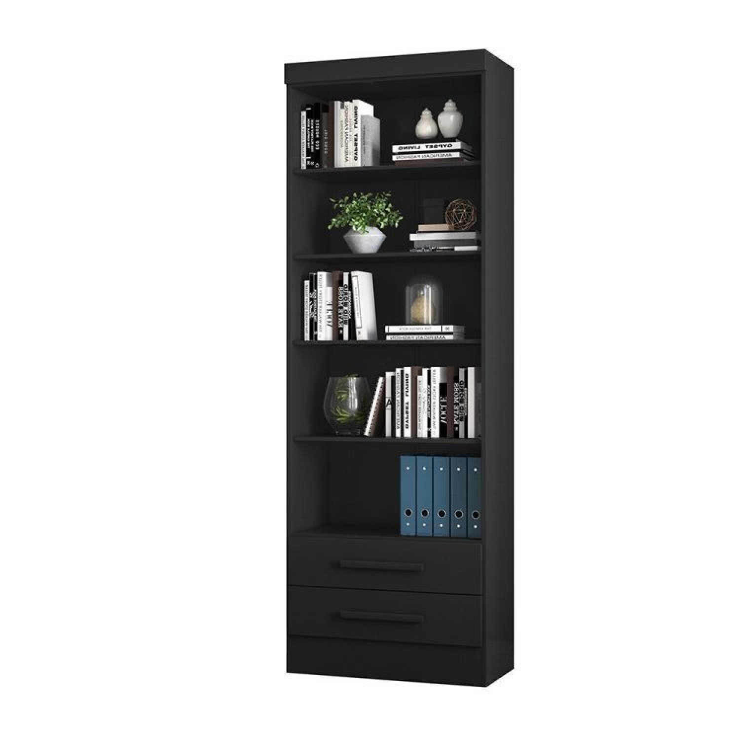 Conjunto Home Office 4 Peças 3 Estante 1 Armário Espresso Móveis - 19