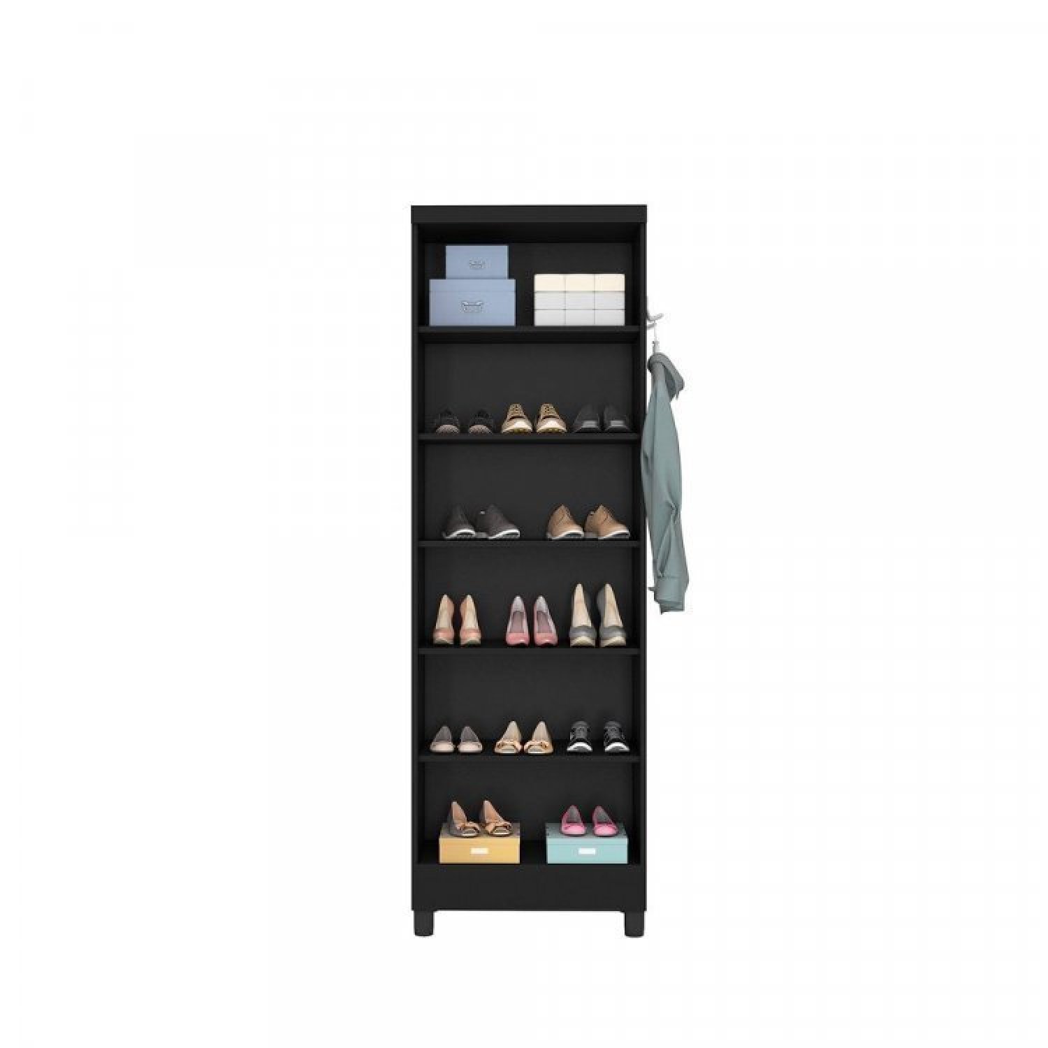 Conjunto Home Office 4 Peças 3 Estante 1 Armário Espresso Móveis - 14