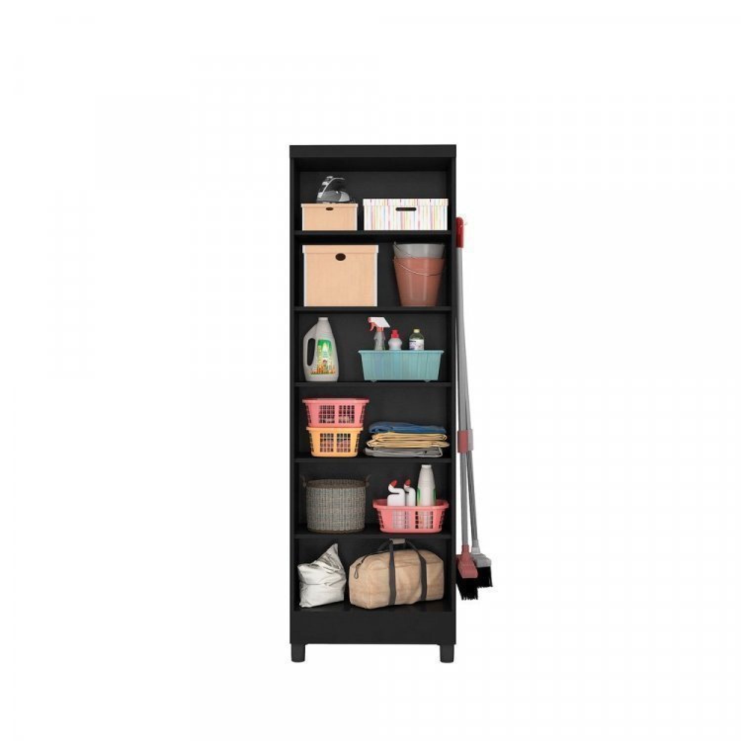 Conjunto Home Office 4 Peças 3 Estante 1 Armário Espresso Móveis - 10