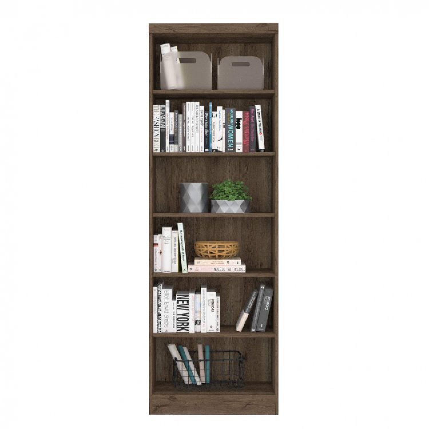 Conjunto Home Office 4 Peças 3 Estante 1 Armário Espresso Móveis - 8