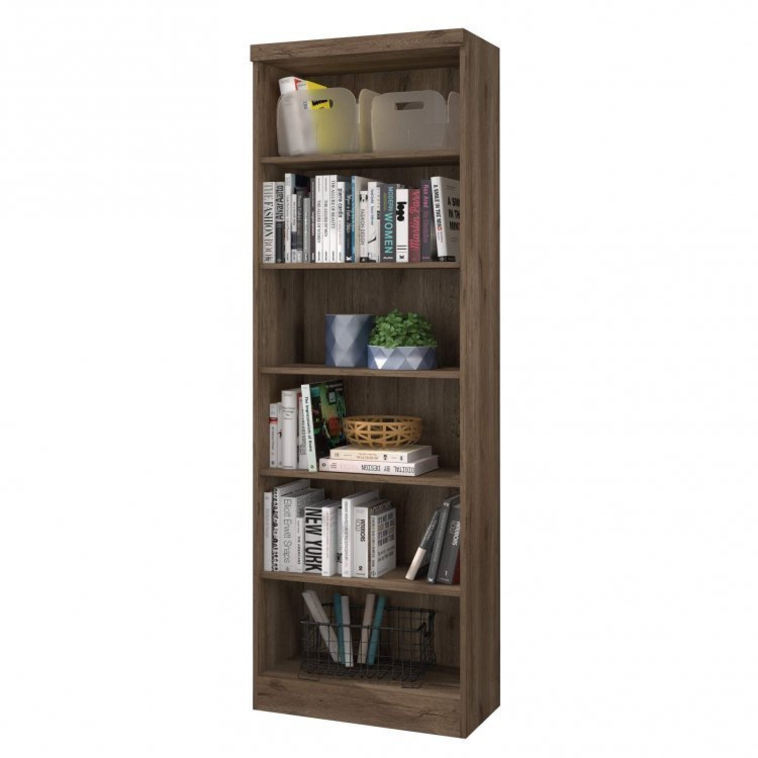 Conjunto Home Office 4 Peças 3 Estante 1 Armário Espresso Móveis - 7