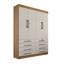 Ver imagem 2 de Guarda Roupa Roupeiro Monaco Plus 4 Portas Cinamomo Off White - D'doro