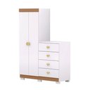 Ver imagem 1 de Cômoda Th Shop 4 Gavetas 2 Portas MDP Branco 120cm Vila Rica
