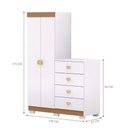 Ver imagem 3 de Cômoda Th Shop 4 Gavetas 2 Portas MDP Branco 120cm Vila Rica