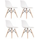 Ver imagem 5 de Conjunto Mesa de Jantar com 1 Banco e 4 Cadeiras Eames Base Madeira Espresso Móveis Marrom