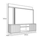 Ver imagem 4 de Estante Home para Tv Atlanta 2 Portas Naturalle/off White/ripado - Bechara