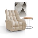 Ver imagem 1 de Poltrona do Papai Reclinável Elétrica Rayka Veludo Bege Base em Ferro