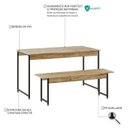 Ver imagem 3 de Conjunto Mesa de Jantar com 1 Banco e 4 Cadeiras Eames Base Madeira Espresso Móveis Bege