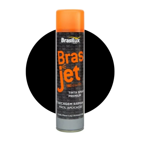 Spray Brasjet Uso Geral:preto Brilhante