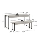 Ver imagem 4 de Conjunto Mesa de Jantar com 2 Banco e 2 Cadeiras Eames Base Madeira Espresso Móveis Branco
