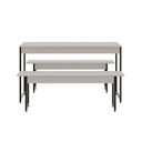 Ver imagem 5 de Conjunto Mesa de Jantar com 2 Banco e 2 Cadeiras Eames Base Madeira Espresso Móveis Branco