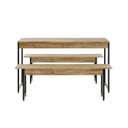 Ver imagem 5 de Conjunto Mesa de Jantar com 2 Banco e 2 Cadeiras Eames Base Madeira Yescasa Marrom/Carvalho