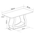 Ver imagem 3 de Mesa de Jantar 6 Lugares Opala Mel/bege - Viero Móveis