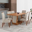 Ver imagem 1 de Mesa de Jantar 6 Lugares Opala Mel/bege - Viero Móveis