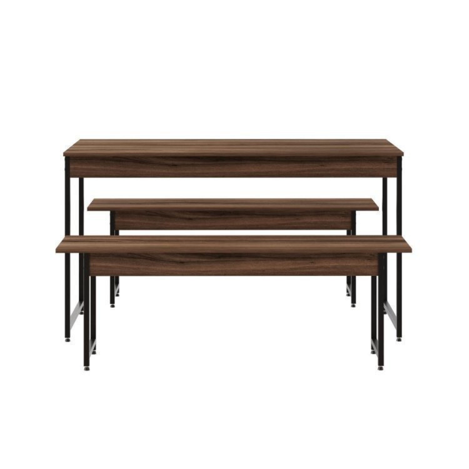 Conjunto Mesa de Jantar com 2 Banco e 2 Cadeiras Eames Base Madeira Espresso Móveis - 5