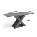 Ver imagem 3 de Mesa de Sala Jantar Graviola C/tampo Madeirado C/ Vidro 90x170cm Nogueira/off White/vidro Off White