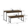 Conjunto Mesa de Jantar com 2 Banco e 2 Cadeiras Eames Base Madeira Espresso Móveis - 4