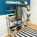 Ver imagem 1 de Armário Arara Closet Completo Modular Ample Natural e Preto