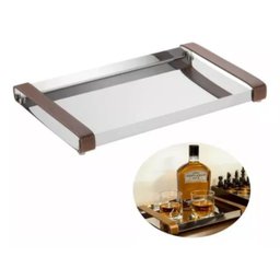 Bandeja Firenze C/ Alças em Couro 40x26,5 Cm Forma Organizar - 3