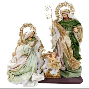 Sagrada Familia em Tecido e Resina 38cm com 3 Pçs