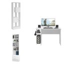 Ver imagem 2 de Conjunto Home Office 3 Peças Mesa para Escritório Gamer e 2 Estantes para Livros Espresso Móveis Branco