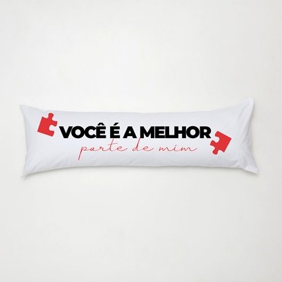 TRAVESSEIRO DE CORPO ACONCHEGO ESTAMPADO COM REFIL 90CM X 38CM 02 EPÇAS - MELHOR PARTE DE MIM Vivart - 1