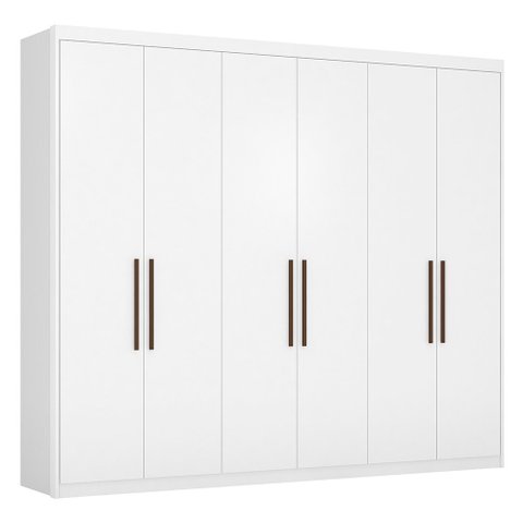 Guarda Roupa Casal Sumatra 6 Portas Branco Demóbile