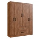 Ver imagem 2 de Guarda-roupa Solteiro Montevidéu 6 Portas 2 Gavetas Castanho - Doripel