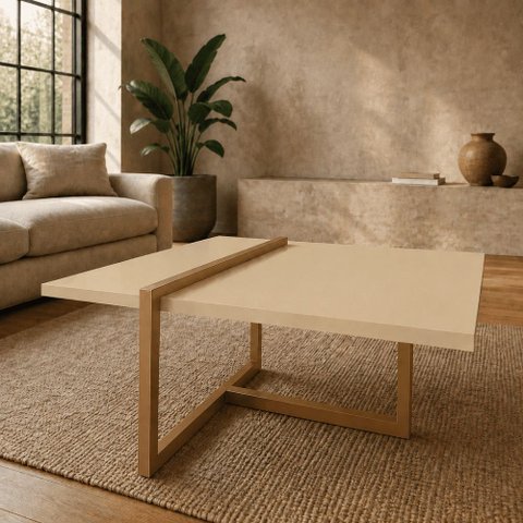 Mesa Centro Estilo Industrial Berlin Decorativa Moderna - Klm Móveis