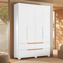 Ver imagem 6 de Guarda Roupa Solteiro 4 Portas 4 Gavetas Doble Branco