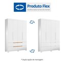 Ver imagem 5 de Guarda Roupa Solteiro 4 Portas 4 Gavetas Doble Branco