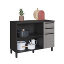Ver imagem 2 de Balcão de Cozinha 120 Cm Diamante 2 Portas 3 Gavetas Chumbo/titanio - Indékes