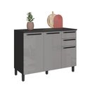 Ver imagem 1 de Balcão de Cozinha 120 Cm Diamante 2 Portas 3 Gavetas Chumbo/titanio - Indékes