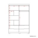 Ver imagem 6 de Guarda Roupa Solteiro 4 Portas 4 Gavetas Doble Marrom/Cinamomo/Off White