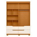 Ver imagem 5 de Guarda Roupa Solteiro 4 Portas 4 Gavetas Doble Marrom/Cinamomo/Off White