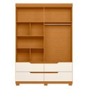 Ver imagem 5 de Guarda Roupa Solteiro 4 Portas 4 Gavetas Doble Marrom/Cinamomo/Off White