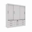 Ver imagem 1 de Guarda Roupa 3 Portas 9 Gavetas Chicago Tcil Móveis:branco