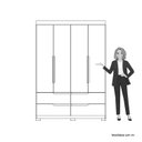 Ver mais imagens de Guarda Roupa Solteiro 4 Portas 4 Gavetas Doble Freijó