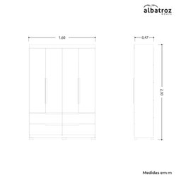 Guarda Roupa Solteiro 4 Portas 4 Gavetas Doble  - 5