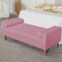 Ver imagem 2 de Recamier Baú Félix Solteiro 195 cm Suede - Doce Sonho Móveis ML/R1/FELIX/195/B/S Rosa Bebê