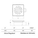 Ver imagem 3 de Ralo Sifonado 14x14cm Regulável Branco Odem