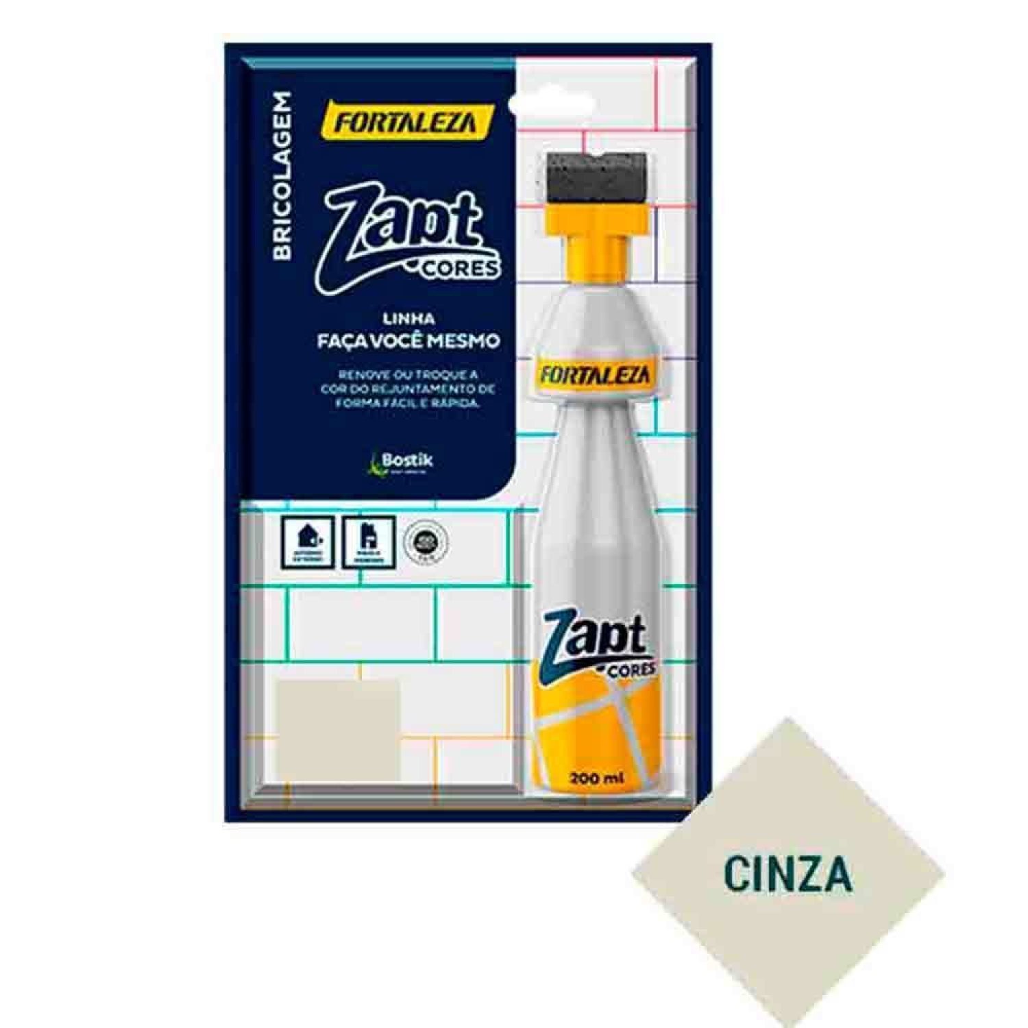 Kit Tinta para Rejunte 200ml Cinza Zapt - 7